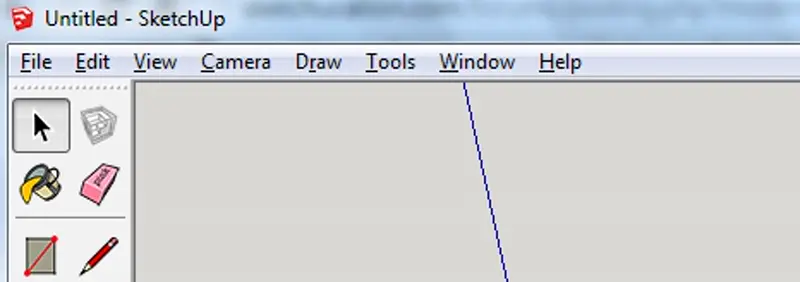 Interface do SketchUp Free no browser mostrando modelagem 3D de edificação com ferramentas de push/pull e barra lateral de componentes