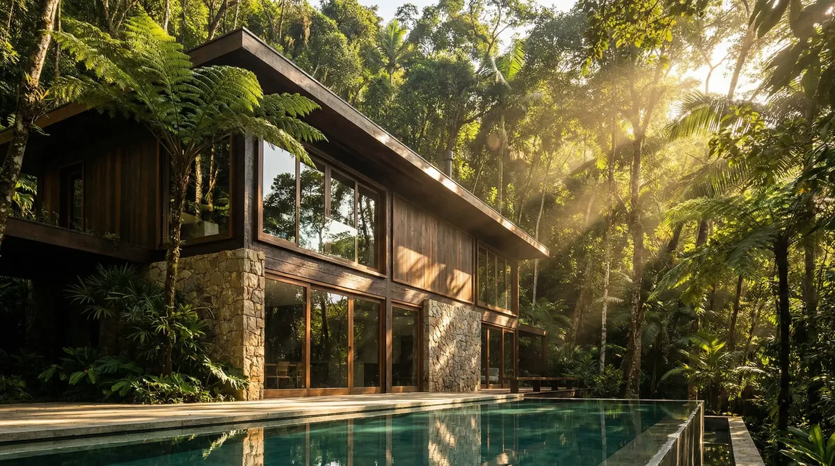 Casa moderna com piscina integrad
<div class=