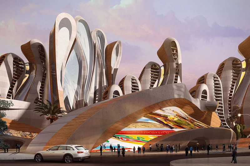 Conceito de cidade inteligente com arquitetura paramétrica
